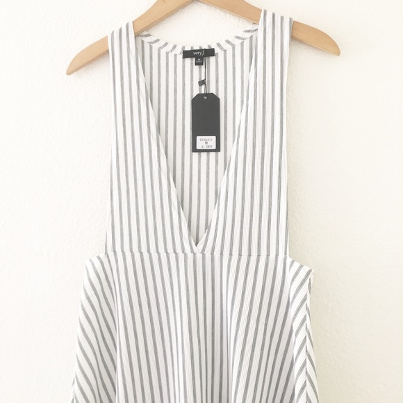 Sexy Gray Striped Mini Dress - Picture 7 of 8